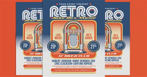 Modern Retro Jukebox Music Party Flyer Graphic Templates Envato Elements