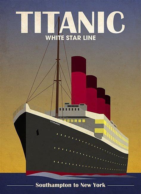 Titanic Ocean Liner Poster By Michael Tompsett Vintage Travel Posters