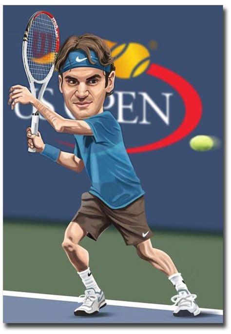 The rumors about roger federer's demise as the dominant force in tennis are untimely and highly exaggerated. $4.5 - Roger Federer Tennis Player Cartoon Fridge Magnet ...