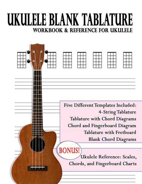 Blank Tablature Workbook And Reference For Ukulele Kalymi Music