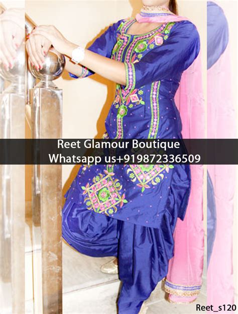 Lovely Navy Blue Punjabi Embroidery Punjabi Suit Reetglamourboutique