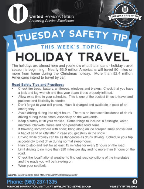 This Weeks Tuesday Safety Tip Is About The Holiday Travel Safety
