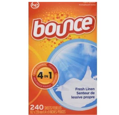 Bounce Fresh Linen Scented Fabric Softener Dryer Sheets 240 Count For