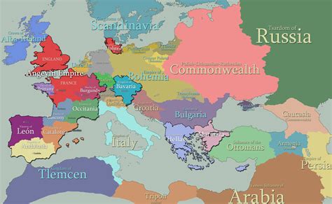 Map Of The Angevin Empire And Europe ~1880 Ad Rparadoxplaza