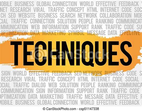 Techniques Word Cloud Collage Business Concept Background Canstock