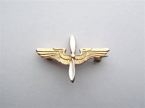 Vintage Ww2 Us Army Air Forces Officers Branch Insignia Pin Etsy