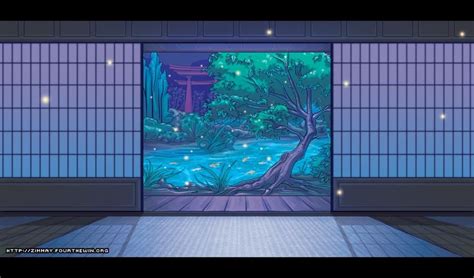 Dojo Background Night By Missypena On Deviantart Cenário Anime