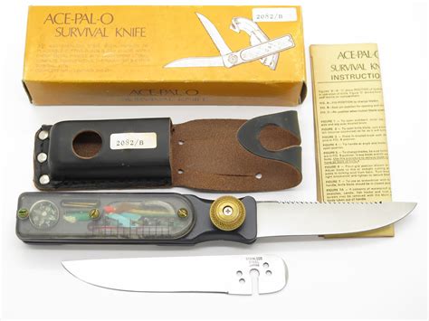 Vtg Ace Pal O Seki Japan Blk Apollo Space Age Survival Knife Folding
