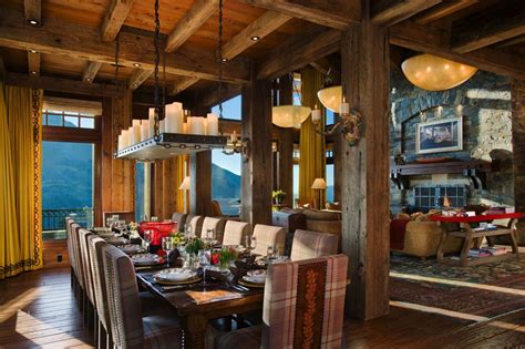 A Dream Home In Big Sky With Rustic Mountain Style Dining House