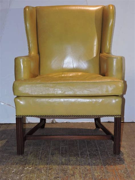 Chippendale Style Mustard Yellow Wingback Chair For Sale At 1stdibs