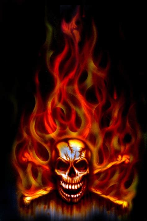 Flaming Skull Evil Fire Skull Hd Phone Wallpaper Pxfuel