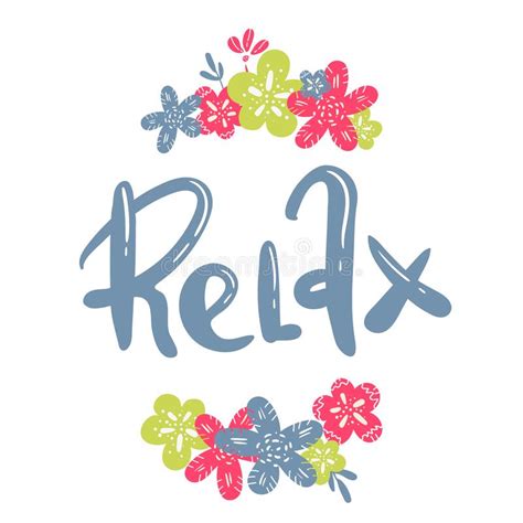 Relax Hand Drawn Typography Lettering Phrase Isolated On The White