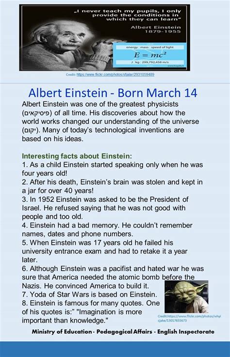 Albert Einstein Fact File