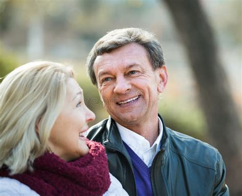 Happy Mature Couple Outdoors Stock Image Image Of Friends Person