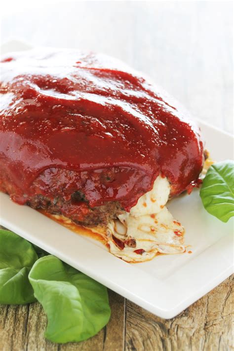 The glaze is made with unsweetened ketchup. Mozzarella Stuffed Meatloaf