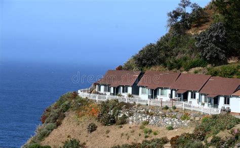 Cottages On A Cliff By The Sea Big Sur Ca Stock Photo Image Of