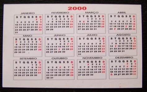Calendário De 2000 Completo
