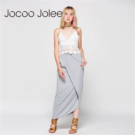 Jocoo Jolee Women Lace Vest Dress 2 Set Summer Beach Boho Sexy Pencil