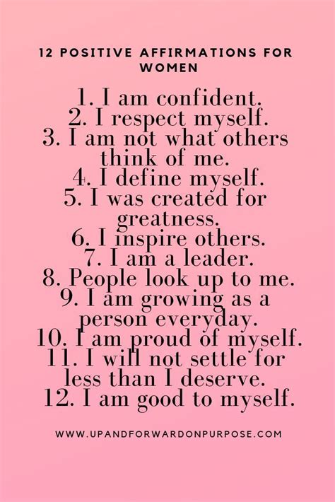 Positive Affirmations For Women Affirmations For Women Daily Positive