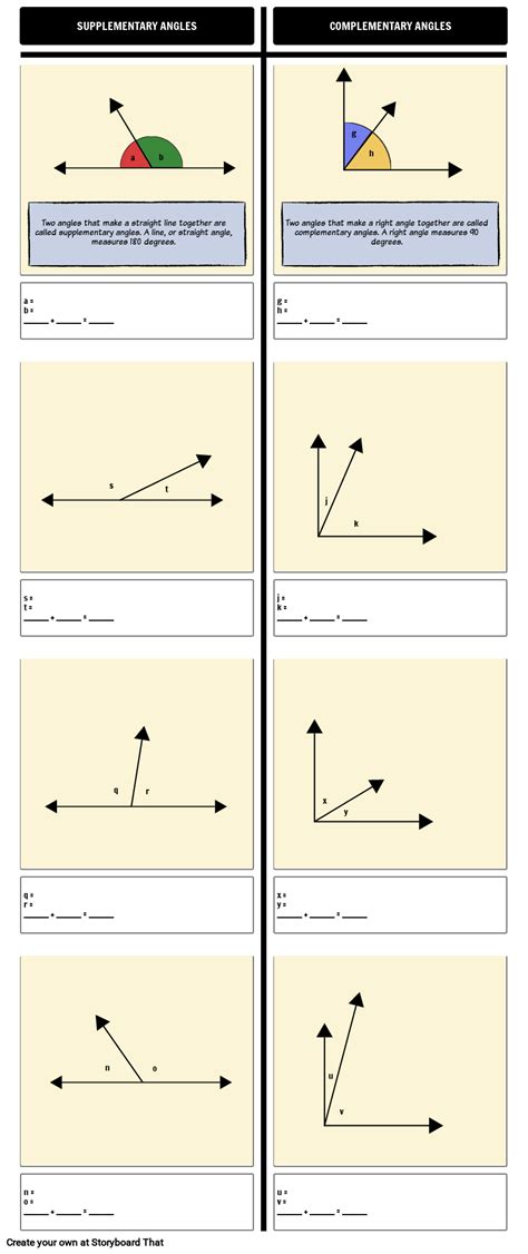 Complementary And Supplementary Angle Surveyvol