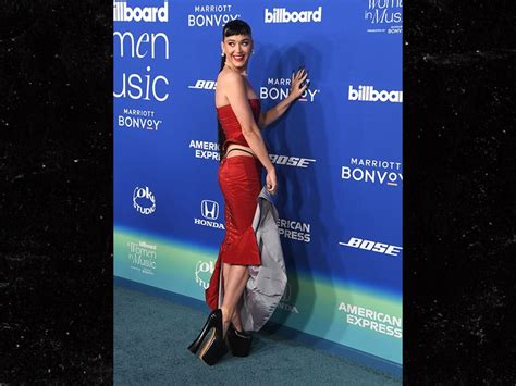 Katy Perry Wears Sexy Laced Up Red Dress Exposes Butt In G String