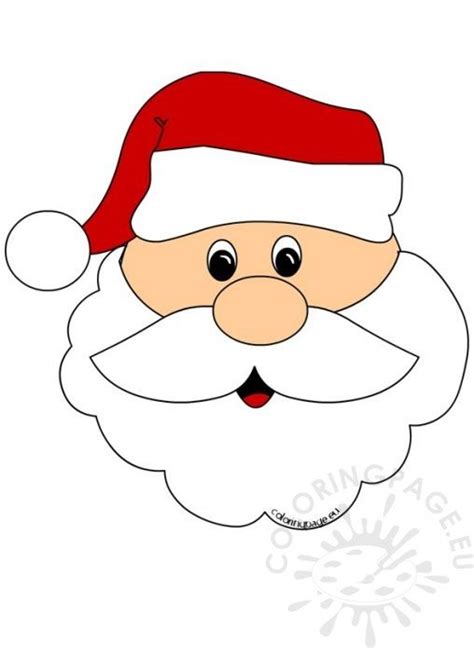 santa claus face cut out coloring page