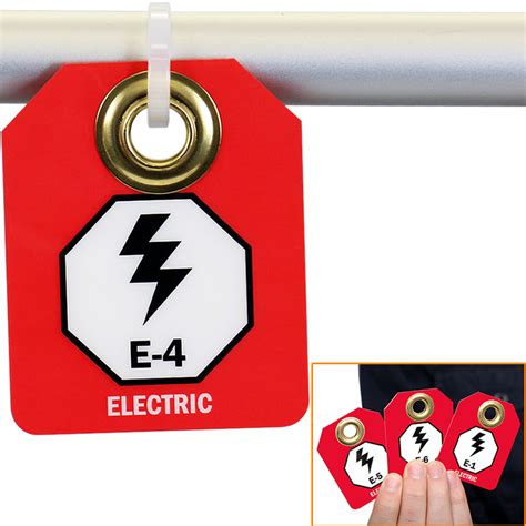 Electric E Sided Micro Tag With High Voltage Symbol Sku Tg