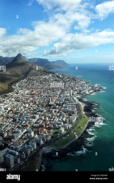 Aerial View Of Lions Head And Seapoint A Suburb Of Cape Town South