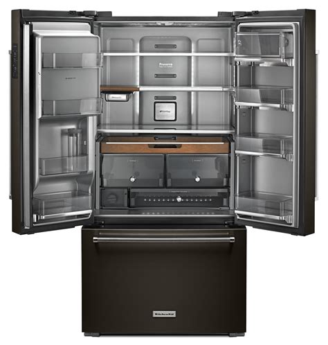 kitchenaid black stainless steel counter depth french door refrigerator 23 8 cu ft