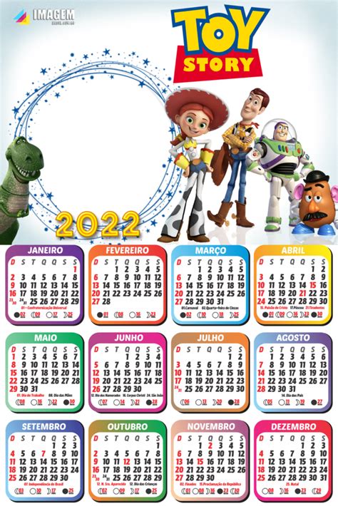 Calendário 2022 Toy Story Foto Moldura Grátis Imagem Legal