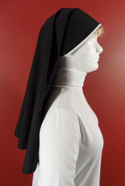 Black Veil With White Trim Catholic Nun Nuns Habit By Jbyrd975