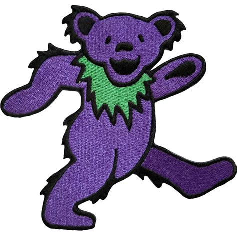 grateful dead purple dancing bear woven patch 435078 rockabilia merch store