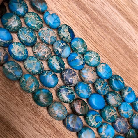 Natural Blue Imperial Jasper Beads Jasper 8x10mm Faceted Oval Etsy