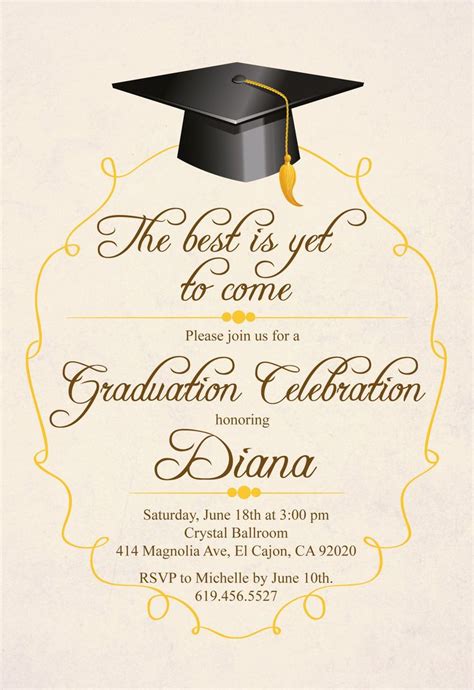 Class Of 2021 High Schoolcollege Graduation Invitation Cardprintable