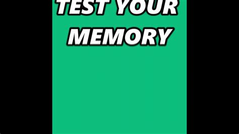 Test Your Memory 2 Youtube