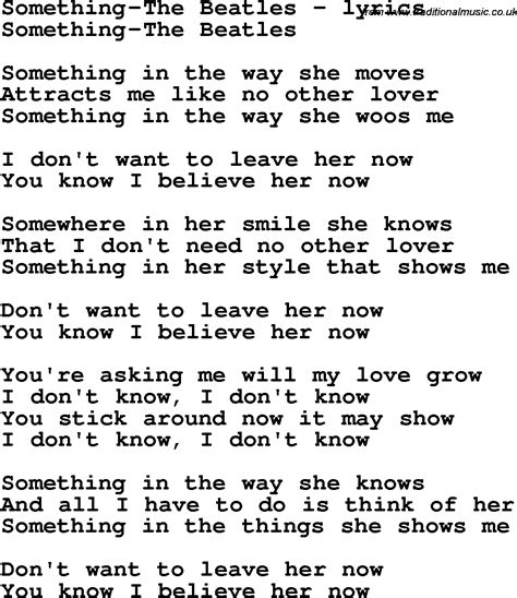 Love Song Lyrics Forsomething The Beatles