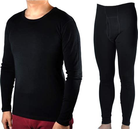 men 100 merino wool base layer thermal underwear 400g tops bottoms set … at amazon men s