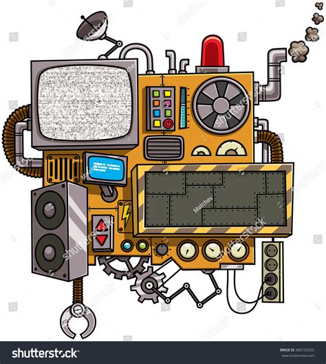 Machine Fictional Cartoon Machine Copy Space Stock Vector Royalty Free