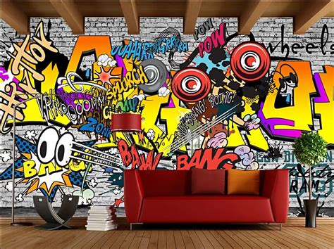 Custom Mural 3d Photo Wallpaper European Trend Street Graffiti Ktv Bar