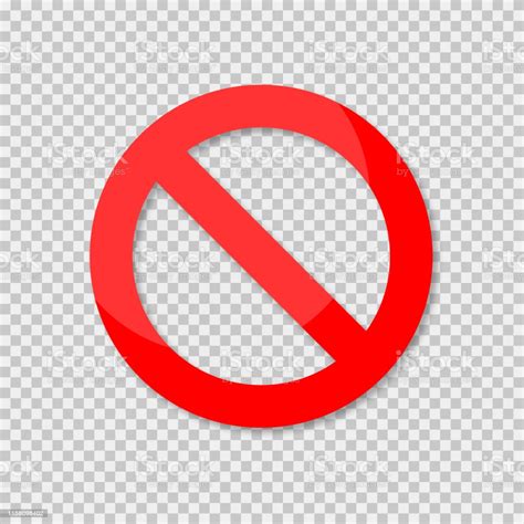 No Sign Isolated Red No Symbol Circle Red Warning Icon