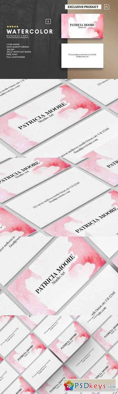 Watercolor Business Card Template 1367488 Free Download Photoshop