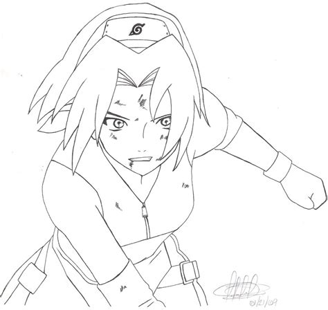 Sakura LineArt By Acexl By ZombieGirl On DeviantArt