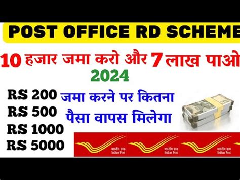 Post Office Recurring Deposit Rd Scheme Interest Rate Post