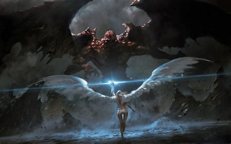 Angels Fighting Demons Fantasy Art Angel Wings Demon Wings