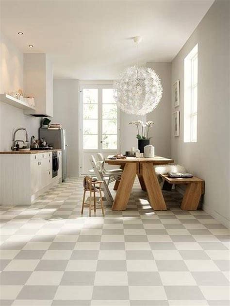 Chevron floor in small kitchen 8 photos. Kitchen, 17 Cool Kitchen Floor Tile Ideas: Awesome White ...