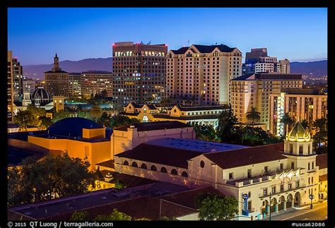 San jose was founded in 1777 and when california gained statehood in 1850, san jose served as its first capital. Picture/Photo: City National Civic and city skyline at night. San Jose, California, USA
