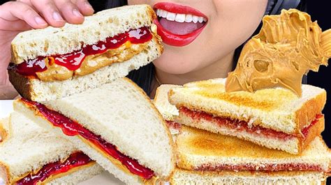 Asmr Peanut Butter And Jelly Sandwich Make And Eat With Me 먹방 Mukbang