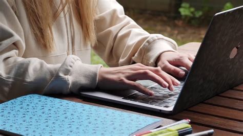 Girl Typing On A Laptop Free Stock Video Footage Coverr