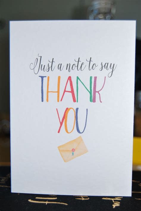 Pretty Little Thank You Card Just A Note To Say By Veralalune