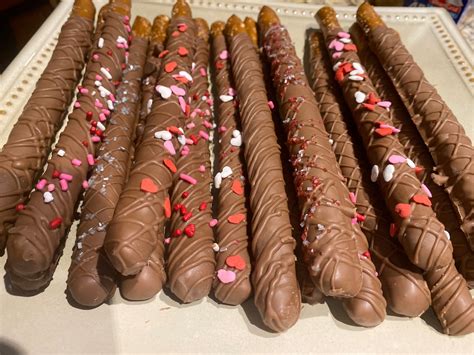 Large Chocolate Pretzel Sticks Etsy